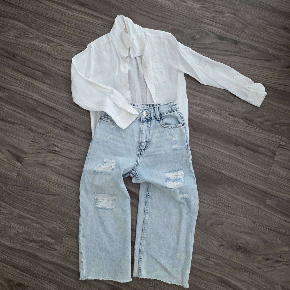 Janie and Jack Cream Button-Up Shirt